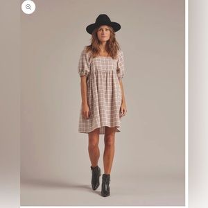 Gretta babydoll dress | Mocha Plaid